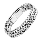 Bracelet Double Chaîne Ironclad | Or Blanc