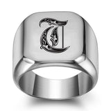Bague Initiale Noble Classique | Or Blanc