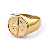 Bague Sceau Boussole Classique | Or