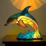 Sisi - Lampe dauphin Magique en vitrail