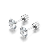 Boucles d'oreilles Solitaire Classiques | Or Blanc
