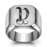 Bague Initiale Noble Classique | Or Blanc