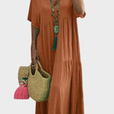 Linnea – Robe maxi douce avec volants et décolleté en V