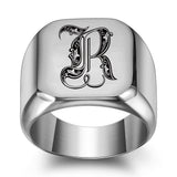 Bague Initiale Noble Classique | Or Blanc