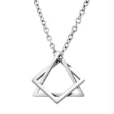 Collier Pendentif Zevran Axis | Or Blanc