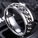 Bague Vance Chain Spinner | Or Blanc