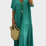 Linnea – Robe maxi douce avec volants et décolleté en V