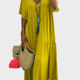 Linnea – Robe maxi douce avec volants et décolleté en V