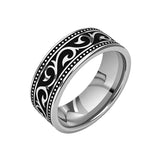 Bague à Motif Noir | Or Blanc