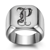 Bague Initiale Noble Classique | Or Blanc