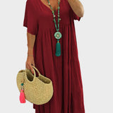 Linnea – Robe maxi douce avec volants et décolleté en V