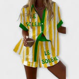 Halora – Ensemble stylé en lin jaune