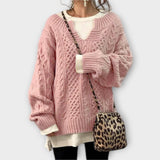 Pull ajusté avec motif en torsades