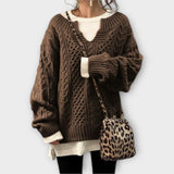 Pull ajusté avec motif en torsades