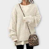 Pull ajusté avec motif en torsades