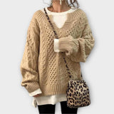 Pull ajusté avec motif en torsades