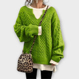 Pull ajusté avec motif en torsades
