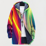 Veste avec des rayures arc-en-ciel