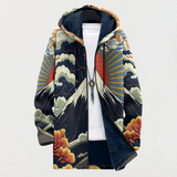 Veste avec motif de lever de soleil en montagne