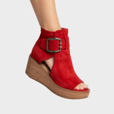 Orélisse - Bottines modernes à talons compensés avec orteils découverts