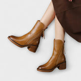 Marlene - Bottes en cuir avec talon bloc