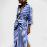 Johana - Robe Chemise Élégante à Rayures