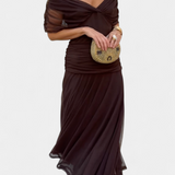 Magda - Robe longue fleurie avec décolleté en V