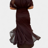 Magda - Robe longue fleurie avec décolleté en V