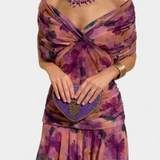 Magda - Robe longue fleurie avec décolleté en V
