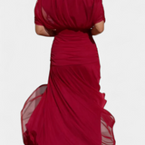 Magda - Robe longue fleurie avec décolleté en V