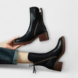 Marlene - Bottes en cuir avec talon bloc