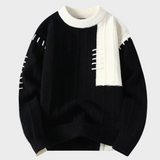 Pull avec des Accents Couture en Deux Couleurs