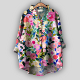 Stella - Blouse en Lin à Motif Floral