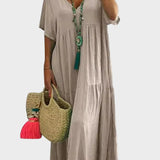 Linnea – Robe maxi douce avec volants et décolleté en V
