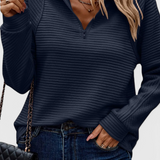 Ludovica | Pull à Col V, Zip et Manches Longues