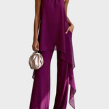 Viola - Ensemble Élégant Halter avec Pantalons