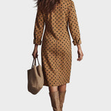 Robe Midi à Pois en Similicuir