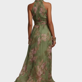 Livia - Robe Maxi Halter Élégante à Fleurs