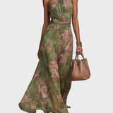 Livia - Robe Maxi Halter Élégante à Fleurs
