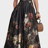 Elsa - Robe midi plissée à motif floral