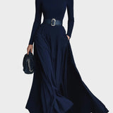 Kornelia - Robe maxi en tricot avec col haut