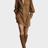 Robe Mini avec Col Roulé