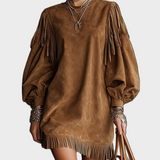 Robe Mini Vintage avec Manches
