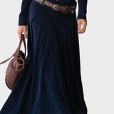 Iwona - Robe maxi en velours avec ceinture