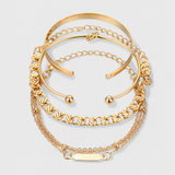 Jeu de Bracelets en Chaîne en Métal de 4 Pièces