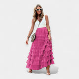Valerie - Jupe Boho avec Finition en Satin Maillé
