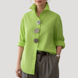 Amparo | Chemise Élégante à Boutons Femme Col Haut