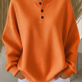 Giulia | Pull Henley en Maille Waffle Confortable