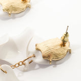 Boucles d'Oreilles en Goutte de Pétales d'Orchidée