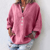 Amparo | Blouse en Lin avec Boutons Col V Femme Oversized
